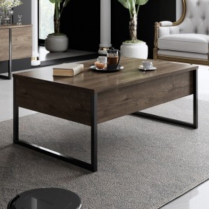Клуб маса Luxe - Walnut, Black