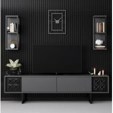 ТВ комода + ѕидни полици Black Line - Anthracite, Black
