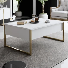 Клуб маса Luxe - White, Gold