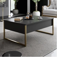 Клуб маса Luxe - Anthracite, Gold