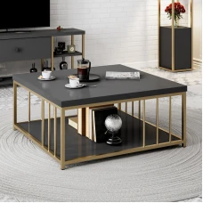 Kлуб маса Zenn - Anthracite, Gold